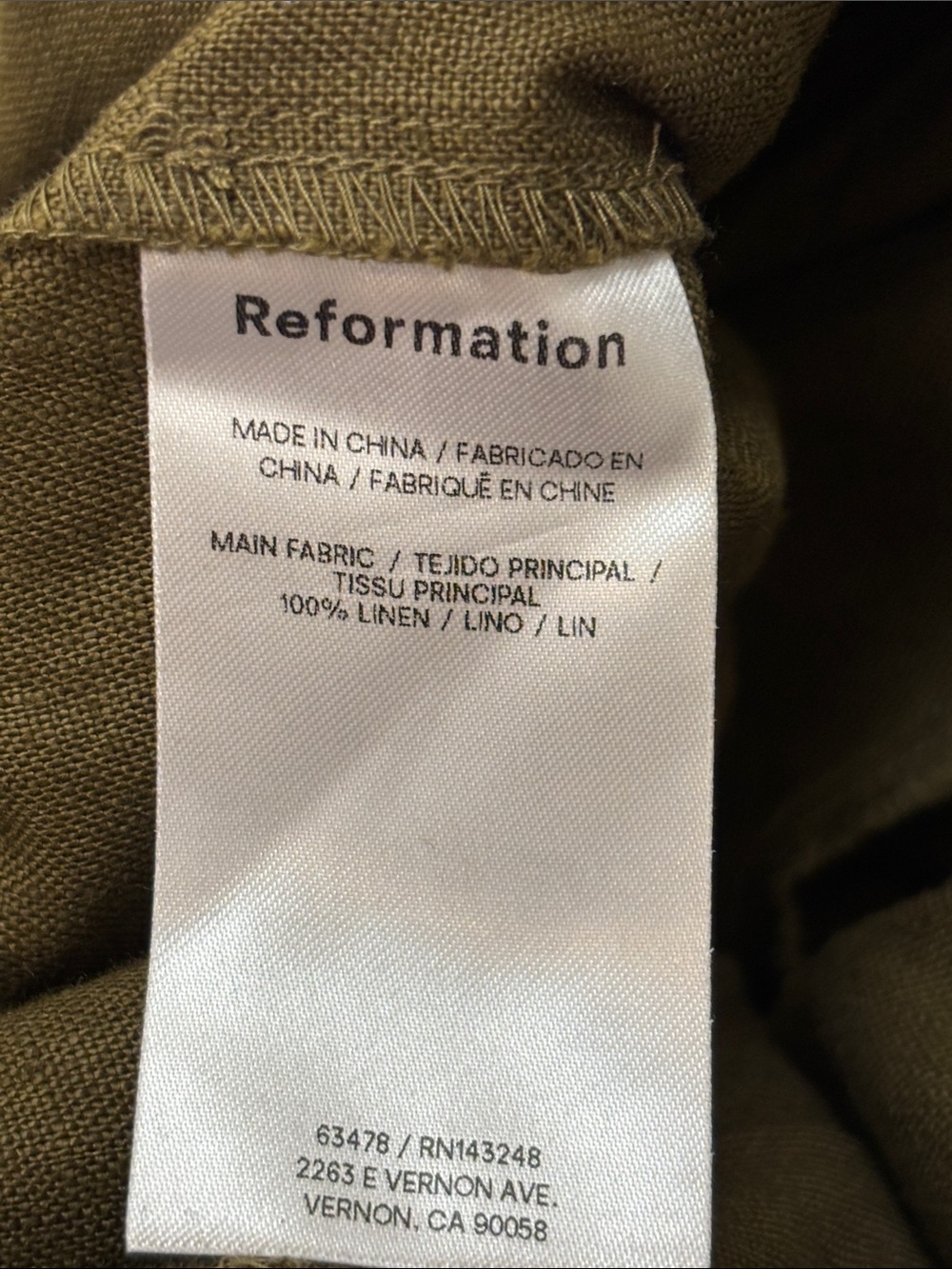 Reformation Olive Green Declan Wide Leg Pants with Convertible Length Medium - Picture 15 of 16